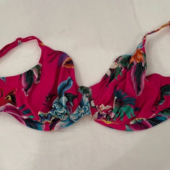 Fantasie Pink Floral Bikini Top 36H USA / 36FF UK - Picture 1 of 4